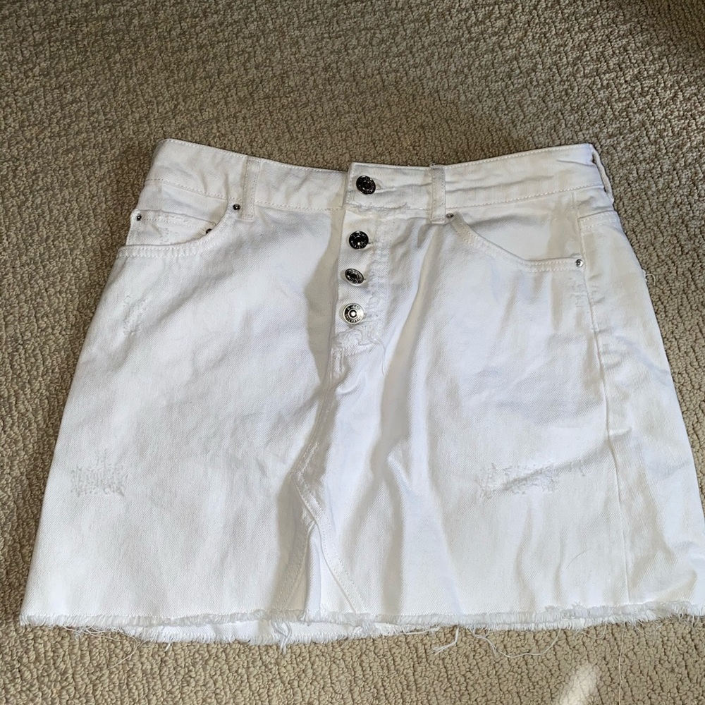 White jean skirt